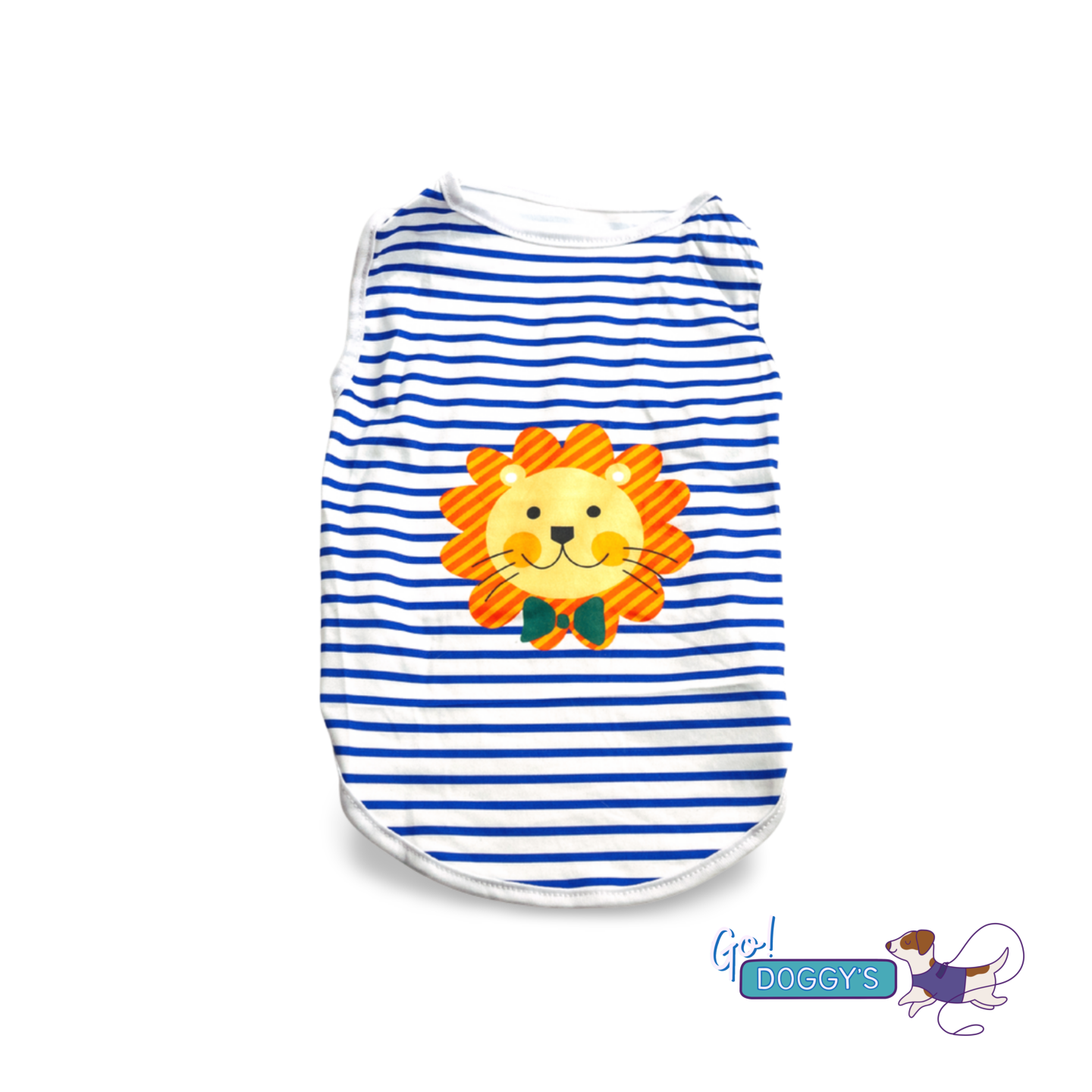 Ropa de leon con rayas azules